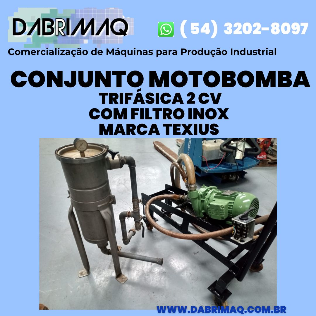 Motobomba com filtro inox Texus