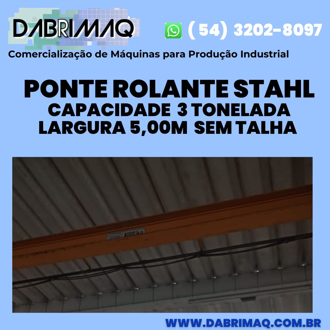 Ponte Rolante Stahl Cap 3 Ton X 5,0m