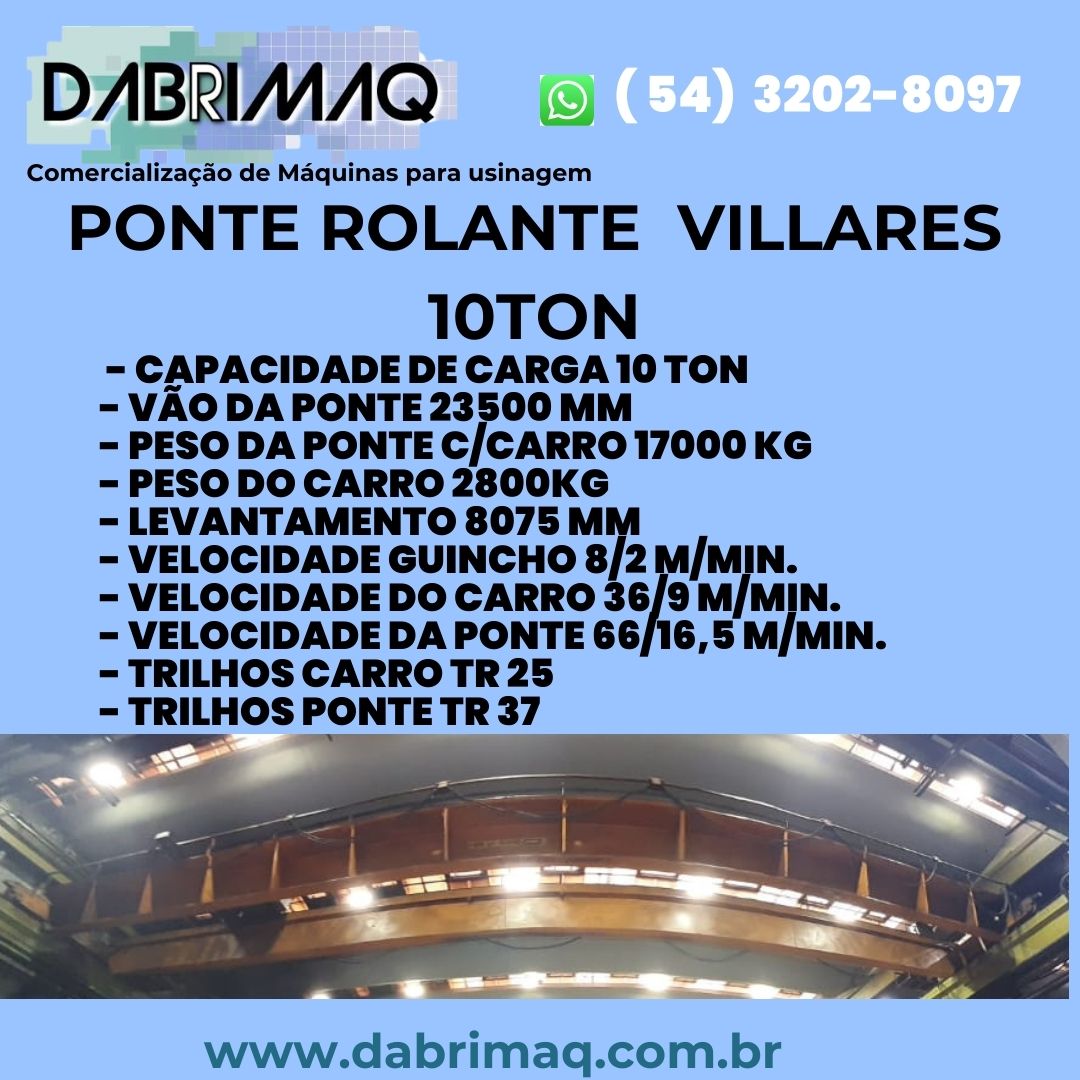 Ponte Rolante Villares 10 Ton