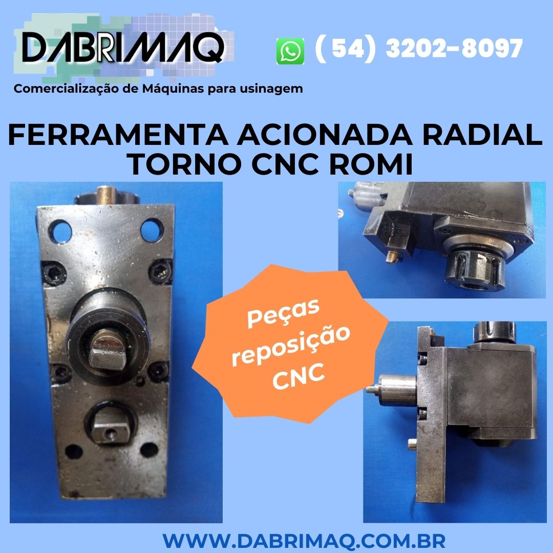 Ferramenta acionada Radial Torno CNC Romi