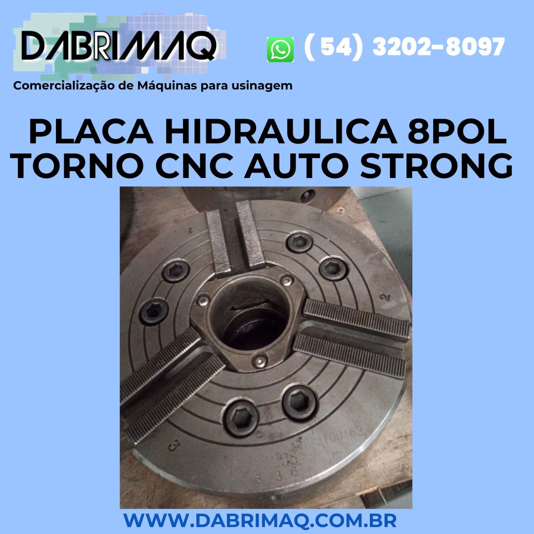 Placa Hidraulica 8pol torno CNC Auto Strong