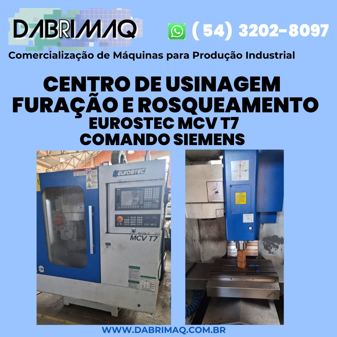 Centro de Usinagem furação e rosqueamento Eurostec MCV T7