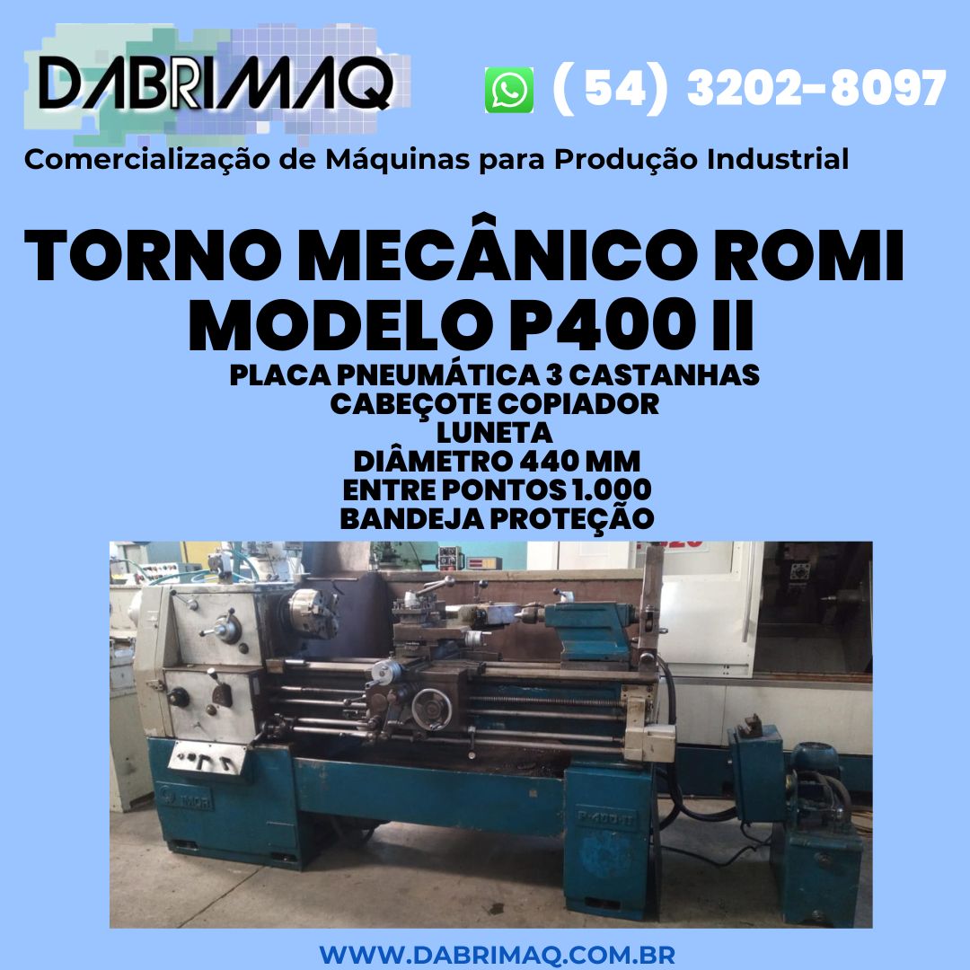 Torno Mecânico Romi Modelo P400 II