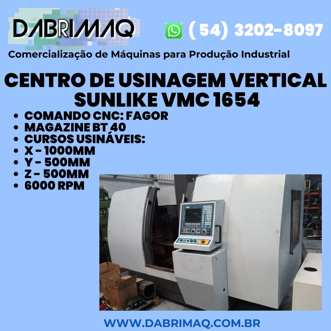 Centro de usinagem Vertical Sunlike VMC 1654