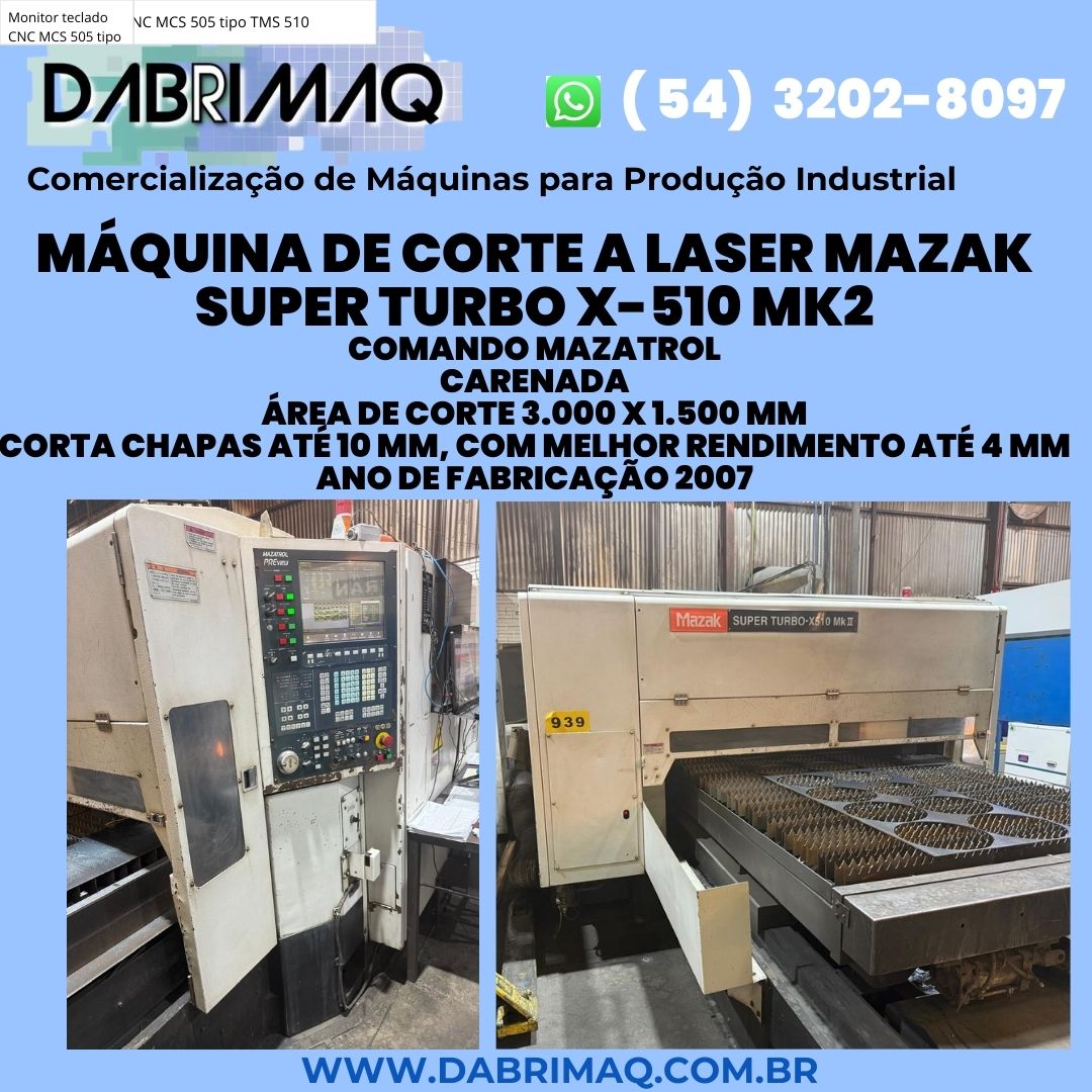 Máquina de Corte a Laser Mazak Super turbo X-510 MK2