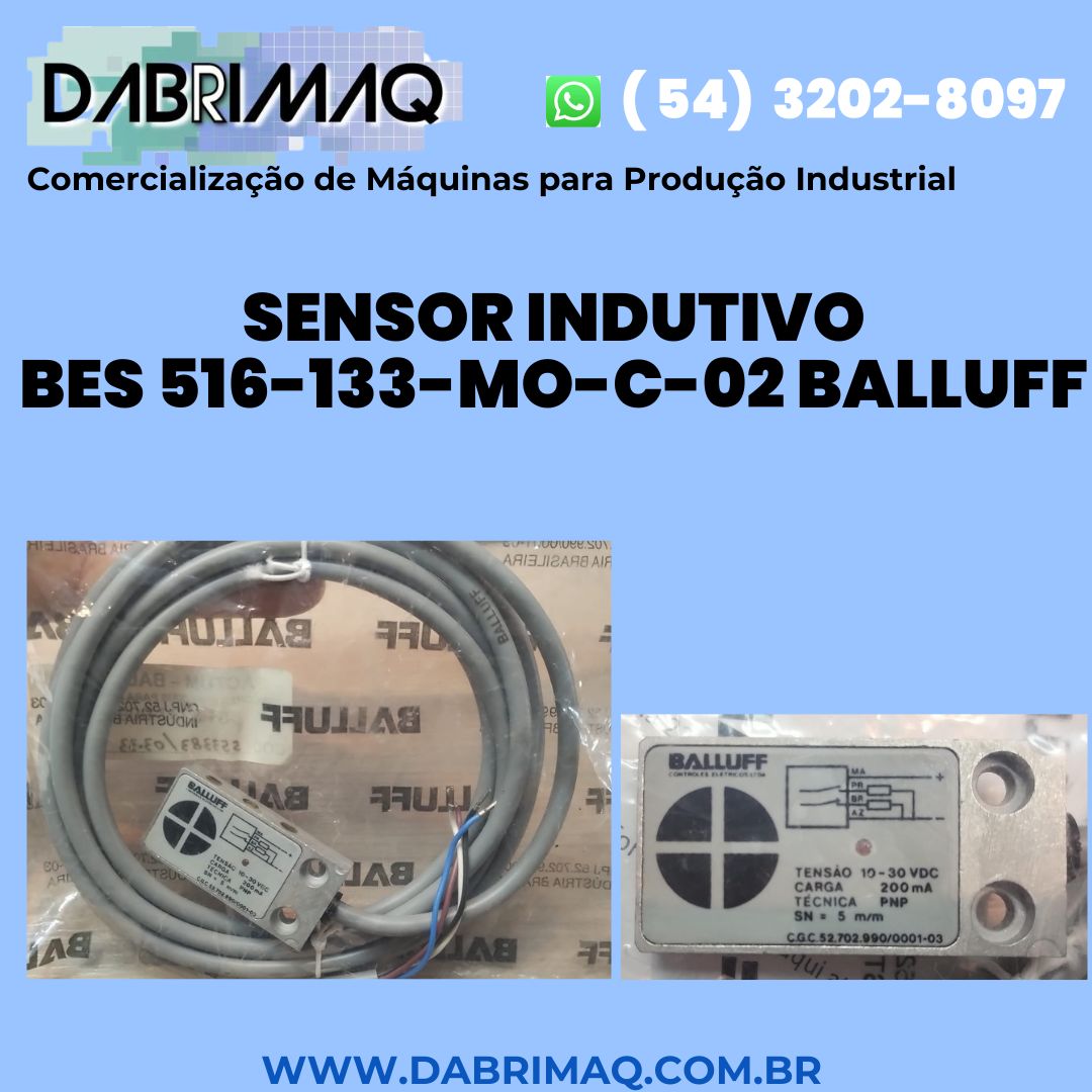Sensor Indutivo BES 516-133-MO-C-02 Balluff