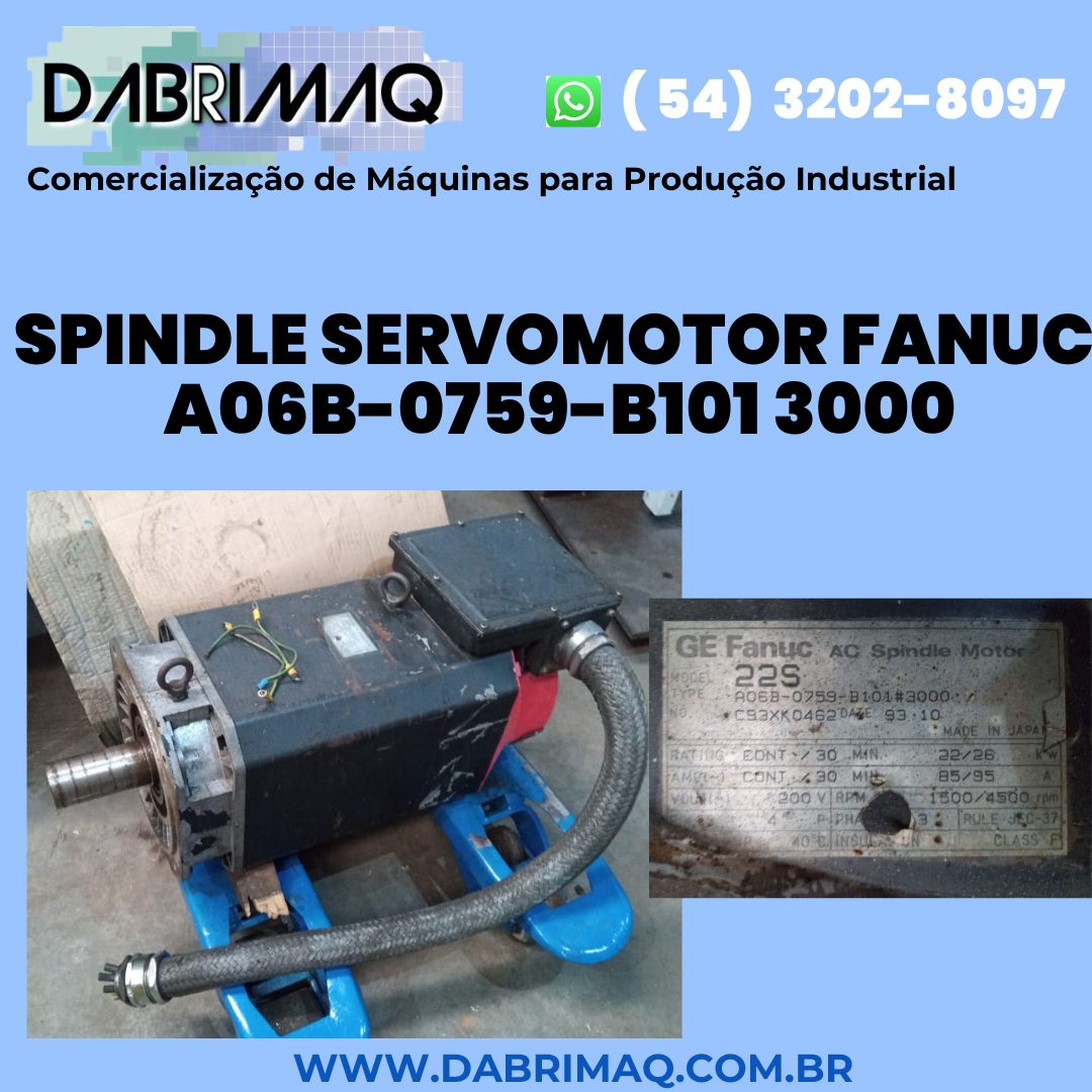 Spindle servomotor Fanuc A06B-0759-B101 3000