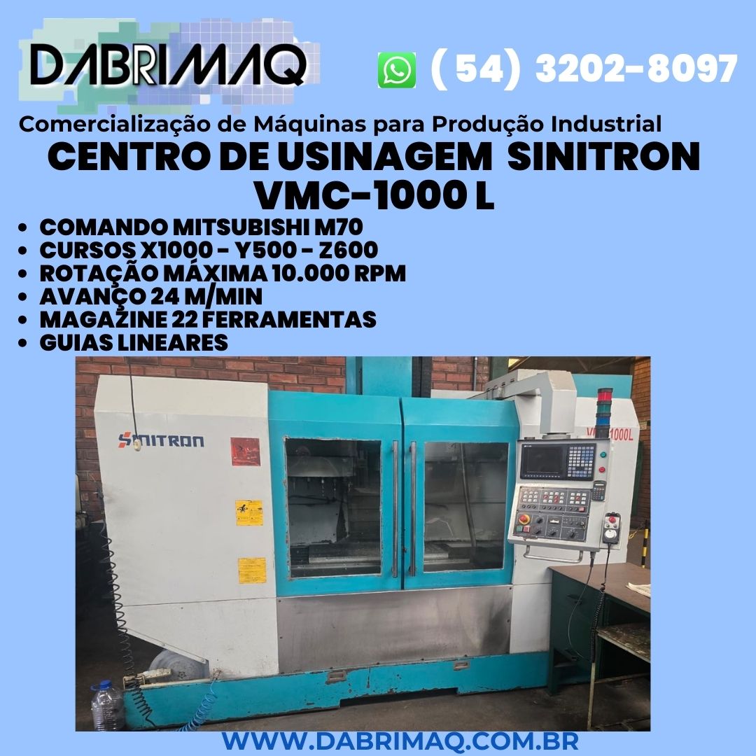 Centro de Usinagem Sinitron VMC-1000 L