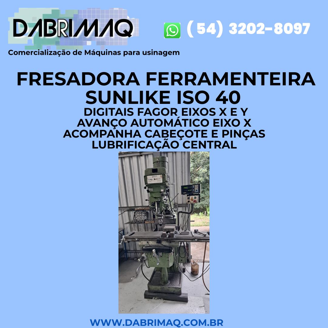 Fresadora Ferramenteira Sunlike ISO 40