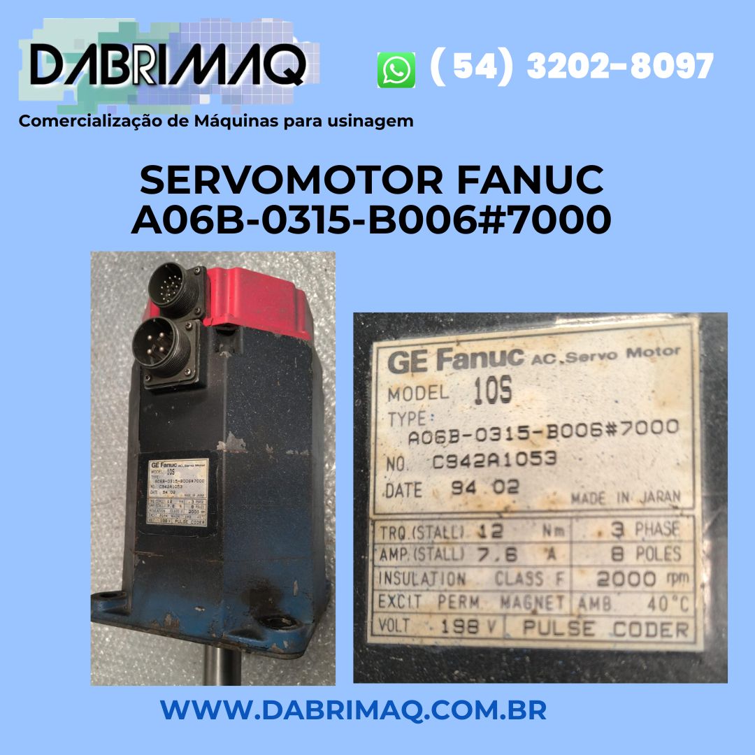 Servomotor Fanuc A06B-0315-b006#7000