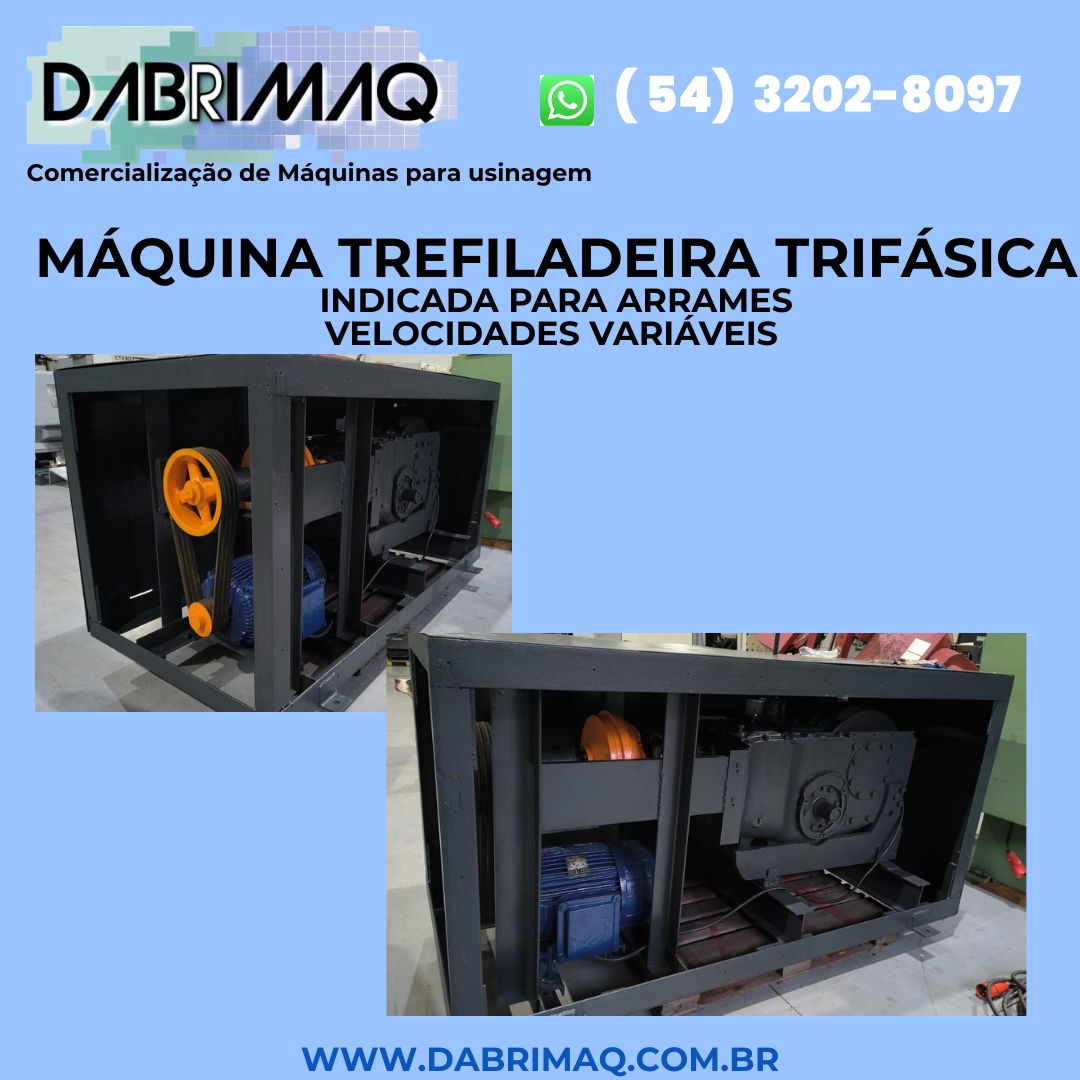 Máquina Trefiladeira trifásica indicada para arrames