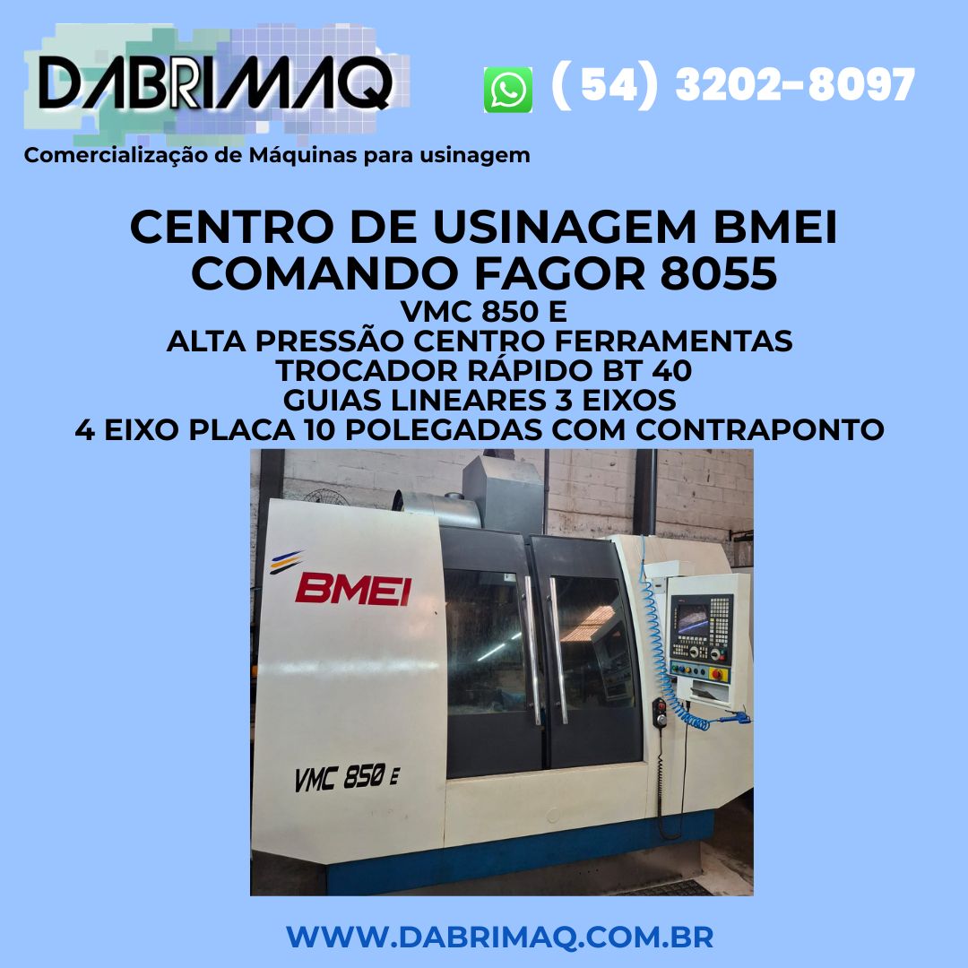 Centro de Usinagem Bmei Comando Fagor 8055