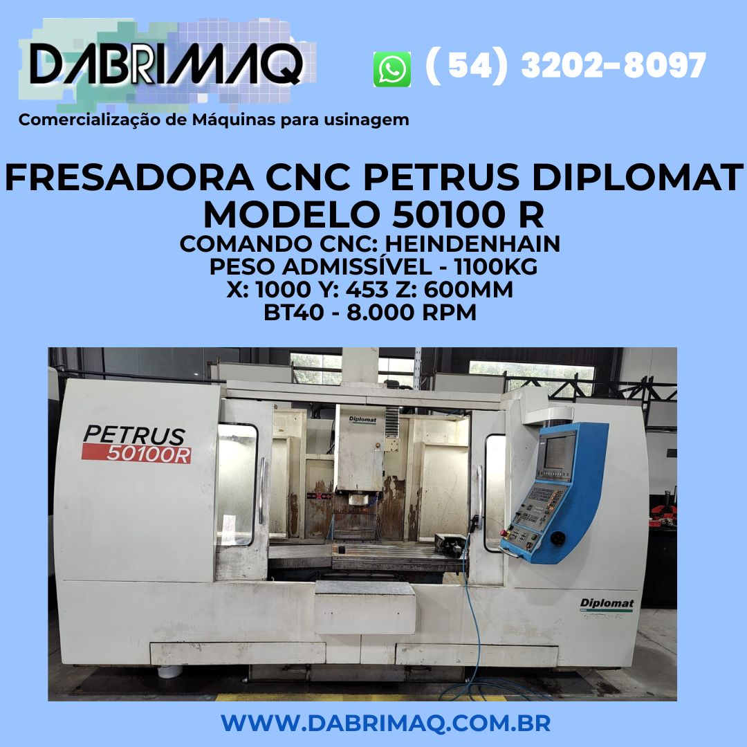 Fresadora CNC Petrus Diplomat Modelo 50100 R